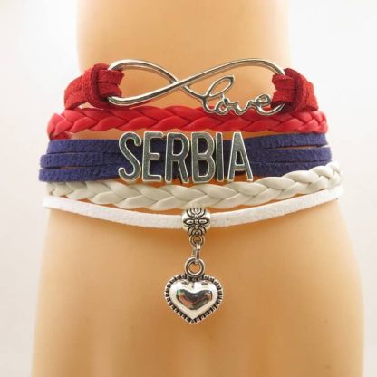 Serbia Bracelet Heart Charm