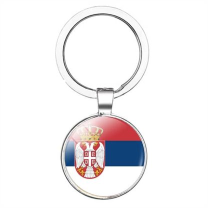 Serbia Country Flag Key Ring