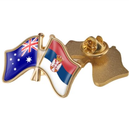 Australia and Serbia Double/Friendship Flags Lapel Pins/Brooch/Badges,